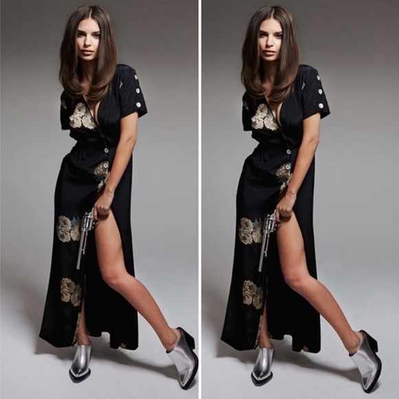 STONE COLD FOX SILK BUTTON FRONT DHARMA FLORAL MAXI DRESS CHRISTY DAWN SEZANE - Picture 2 of 5